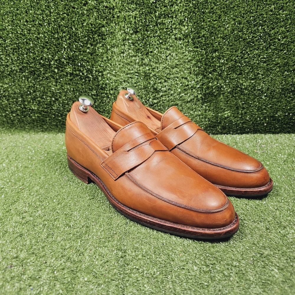 Brooks Brothers Brown Leather Slip On Penny Loafers Made in USA Mens Size 10 D